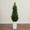 56" UV Resistant Artificial Cedar Tree in White Tower Planter (Indoor/Outdoor)